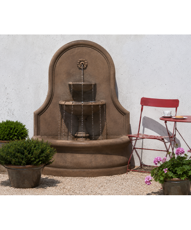 Campania Estancia 46" W x 26" D x 58" H Cast Stone Wall Fountain FT-155-PN - Pietra Nuova