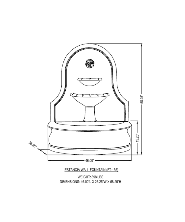 Campania Estancia 46" W x 26" D x 58" H Cast Stone Wall Fountain FT-155-PN - Pietra Nuova