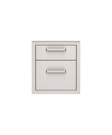FireMagic 16-5/8"W x 18-1/4"H x 20-3/4"D Premium Flush Stainless Steel Double Access Drawer With Soft Close - 53802SC