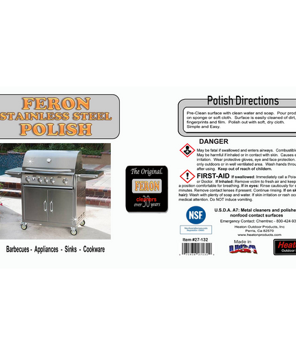 Feron Stainless Steel Polish Bbq Cleaner 32 oz Bottle 27-132