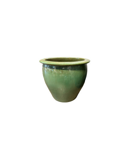 Fish Bowl Pot 17.5" Diameter x 17"H Round Ceramic Planter PV-LB509GNS-C - Green Steam