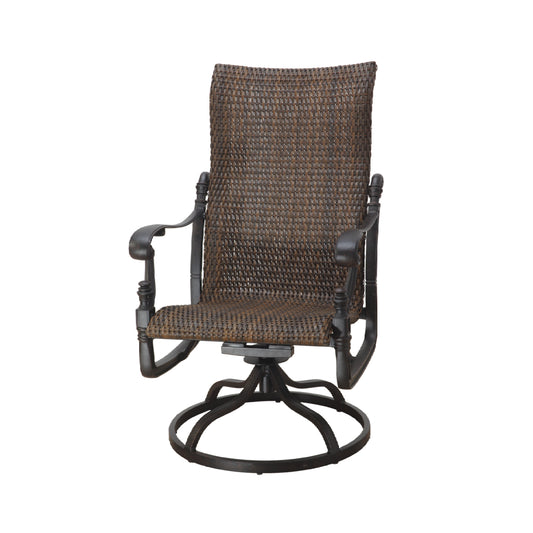 Gensun Florence Woven High Back Swivel Rocker 70230011 - Desert Bronze / Chestnut