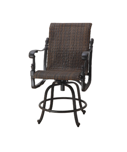Gensun Florence Woven Swivel Rocking Balcony Stool 70230036 - Desert Bronze / Chestnut