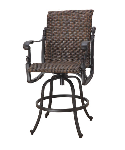 Gensun Florence Woven Swivel Bar Stool 70230007 - Desert Bronze / Chestnut