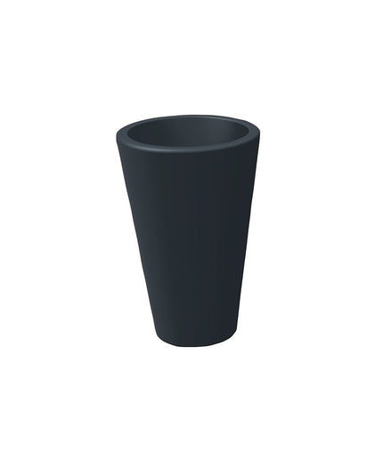 Tropitone Folia 19.5" Diameter x 30"H Round Marine Grade Polymer Planter 6A1965 - Bright Black