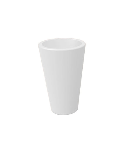 Tropitone Folia 19.5" Diameter x 30"H Round Marine Grade Polymer Planter 6A1965 - Bright White