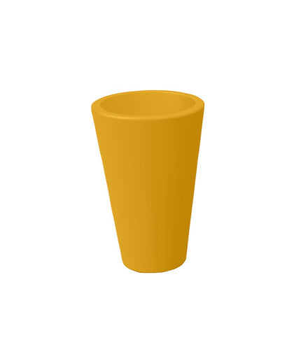 Tropitone Folia 19.5" Diameter x 30"H Round Marine Grade Polymer Planter 6A1965 - Bright Yellow