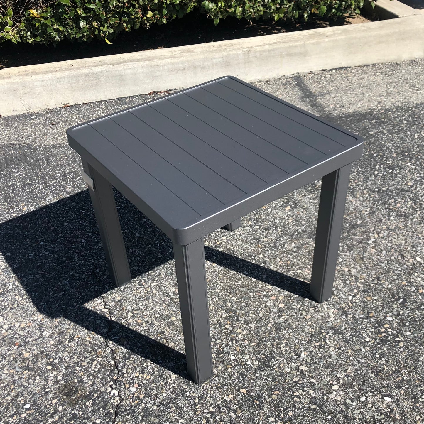 Telescope 18" Square Aluminum Slat Accent Table 371T00001 Graphite