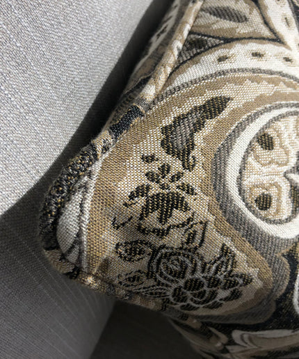Castelle 17" Square Throw Pillow CS17-J-S0B La Belle Charcoal Grade J Sunbrella