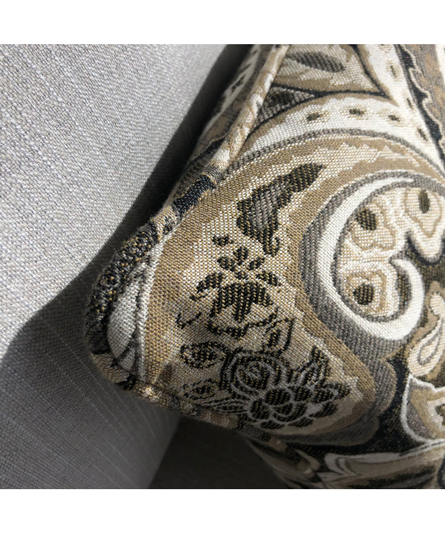 Castelle 17" Square Throw Pillow CS17-J-S0B La Belle Charcoal Grade J Sunbrella