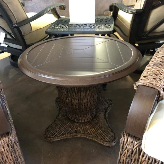 Patio Renaissance Antigua End Table with Faux Wood Top 973822 - Cloves / Oak