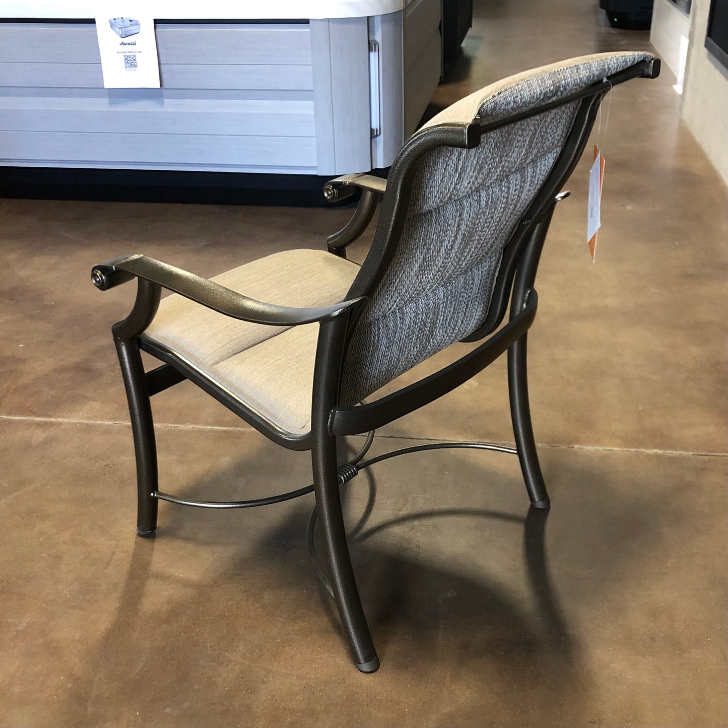 Tropitone Montruex Padded Sling Dining Chair - Aged Bronze / Light Brewed (Display Model)