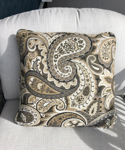 Castelle 17" Square Throw Pillow CS17-J-S0B La Belle Charcoal Grade J Sunbrella