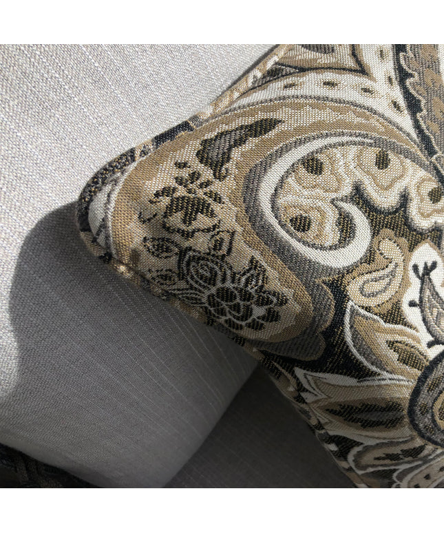 Castelle 17" Square Throw Pillow CS17-J-S0B La Belle Charcoal Grade J Sunbrella