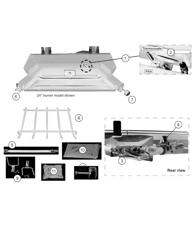 24" Real Fyre G46 Burner System with Safety Pilot Kit G46-24