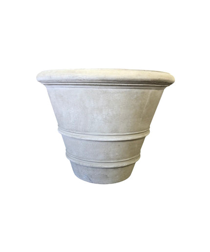 Campania Classic Rolled Rim 40" W x 31.5" H Round Large Cast Stone Planter P-903-GS - Greystone