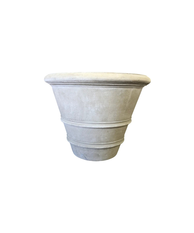 Campania Classic Rolled Rim 40" W x 31.5" H Round Large Cast Stone Planter P-903-GS - Greystone