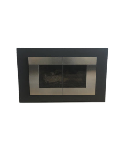 Hollywood Modern Fireplace Doors - Textured Black / Brushed Chrome