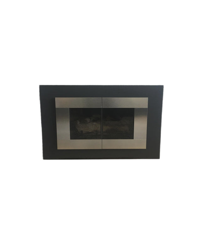 Hollywood Modern Fireplace Doors - Textured Black / Brushed Chrome
