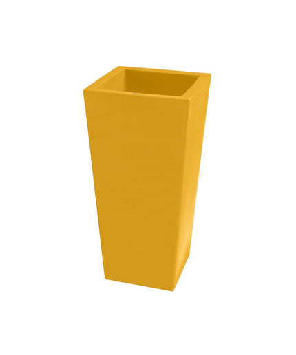 Tropitone Haus 15"W x 15"D x 32"H Square Marine Grade Polymer Planter (Large) 6A1977L - Bright Yellow