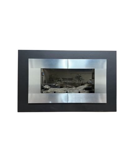Hollywood Modern Fireplace Doors - Textured Black / Brushed Chrome