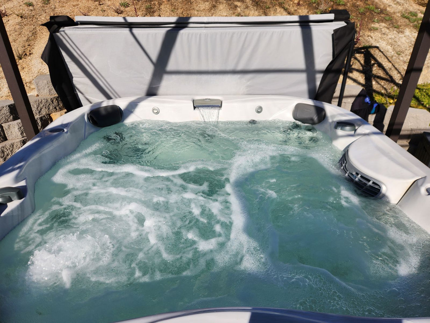 Jacuzzi® J-345™ Hot Tub Package - Platinum Brushed Gray (2022 Pre-Owned)