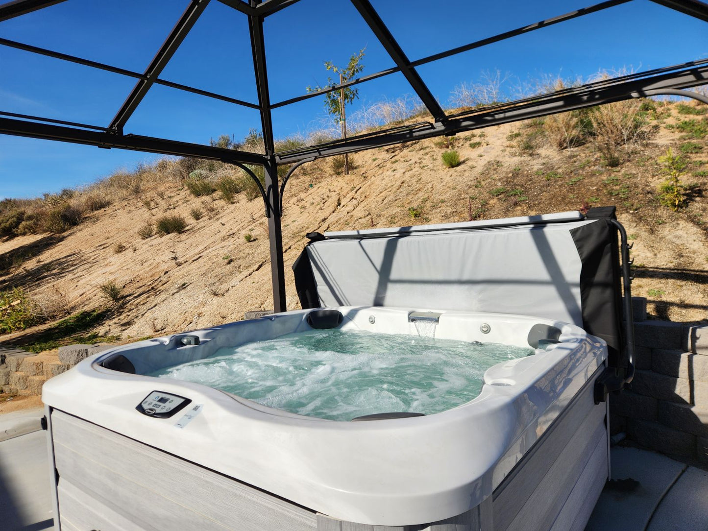 Jacuzzi® J-345™ Hot Tub Package - Platinum Brushed Gray (2022 Pre-Owned)