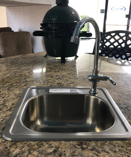 FireMagic 14-7/8″W x 14-7/8″D x 6″H Stainless Steel Outdoor Sink w/ Cold Water Faucet 3587/3588