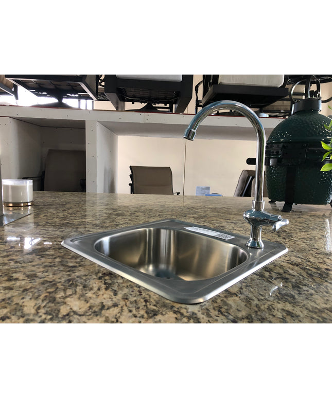 FireMagic 14-7/8″W x 14-7/8″D x 6″H Stainless Steel Outdoor Sink w/ Cold Water Faucet 3587/3588