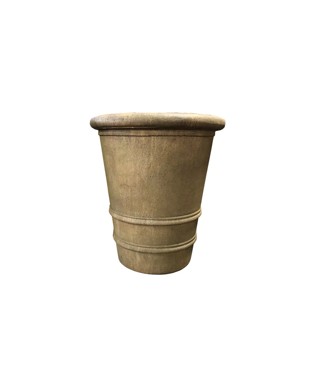 Campania Urbino 32" W x 36" H Round Extra Large Cast Stone Planter P-856-AL - Aged Limestone
