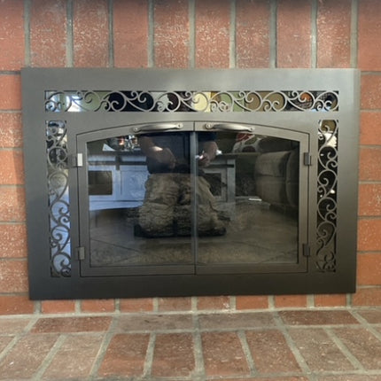 Vienna Traditional Fireplace Doors with Arch Conversion - Bronze Iron