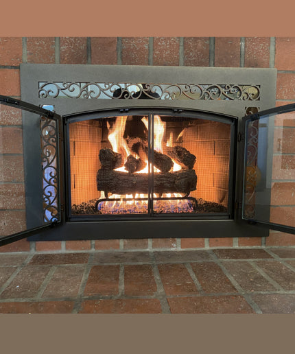 Vienna Traditional Fireplace Doors with Arch Conversion - Bronze Iron