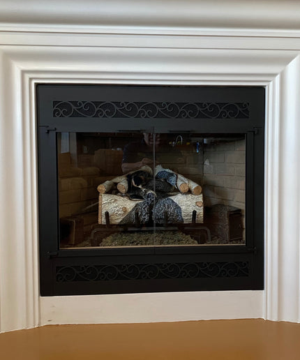 Vienna Traditional Fireplace Doors (Reface) - Matte Black