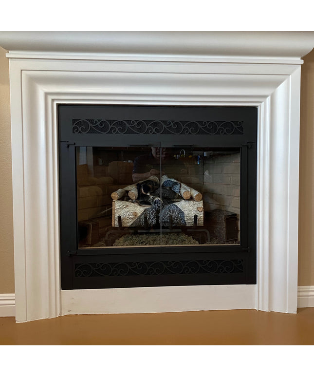 Vienna Traditional Fireplace Doors (Reface) - Matte Black