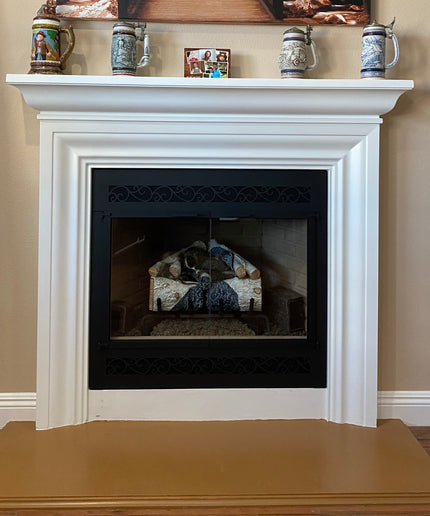 Vienna Traditional Fireplace Doors (Reface) - Matte Black
