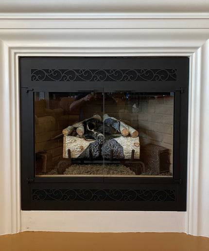 Vienna Traditional Fireplace Doors (Reface) - Matte Black
