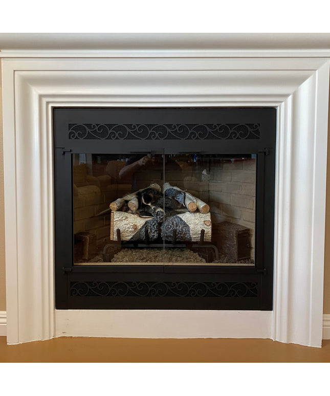 Vienna Traditional Fireplace Doors (Reface) - Matte Black