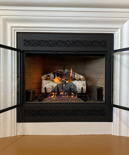 Vienna Traditional Fireplace Doors (Reface) - Matte Black