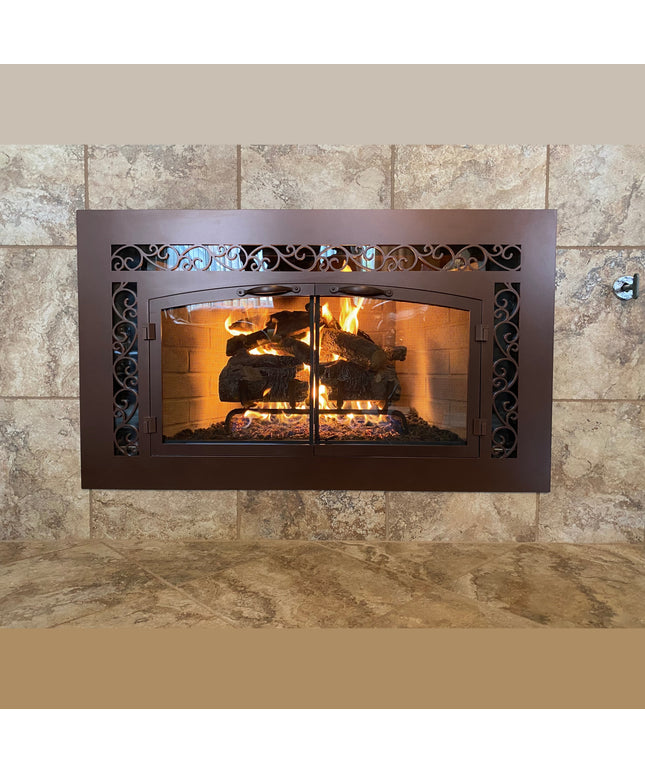 Vienna Traditional Fireplace Doors with Arch Conversion - Oil Rubbed Bronze