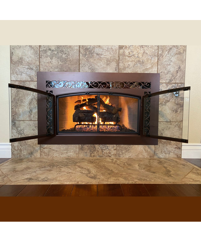 Vienna Traditional Fireplace Doors with Arch Conversion - Oil Rubbed Bronze