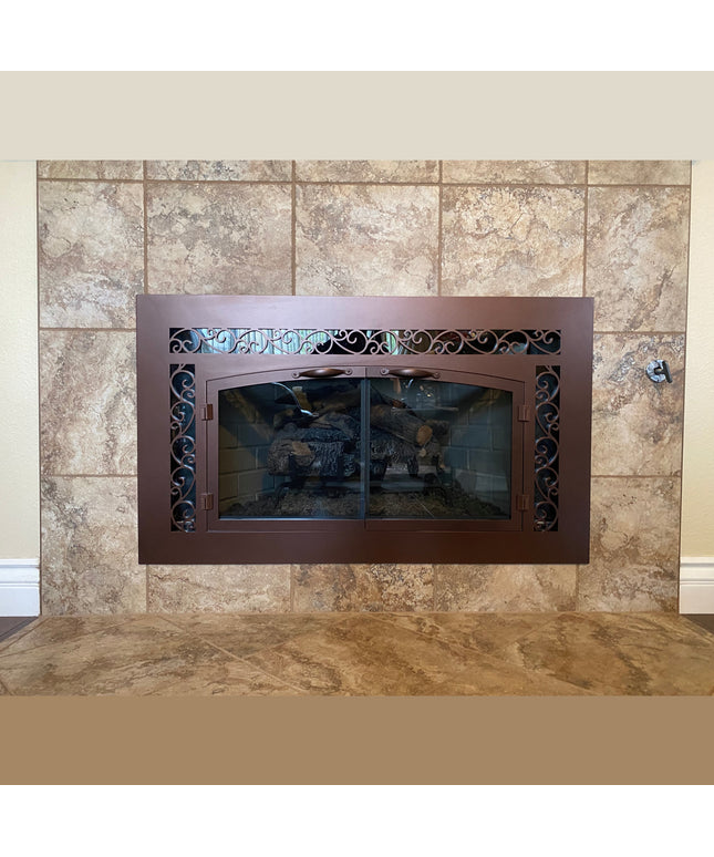 Vienna Traditional Fireplace Doors with Arch Conversion - Oil Rubbed Bronze