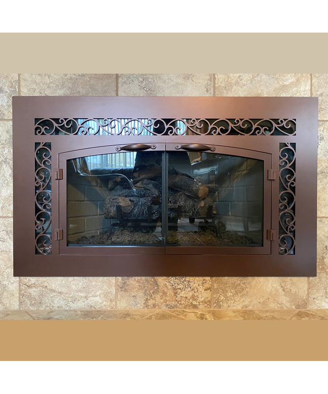 Vienna Traditional Fireplace Doors with Arch Conversion - Oil Rubbed Bronze