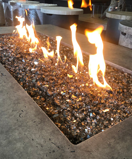 American Fyre Designs 60"W x 36"D x 17"H Iron Saddle Firepit 580-DB-11-M7 - Dark Bassalt