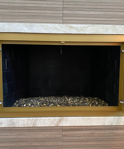 Century City Modern Fireplace Doors - Satin Gold