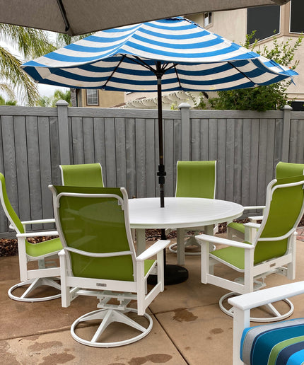 Telescope Leeward 7-Piece MGP Sling Dining Set - Snow / Lime