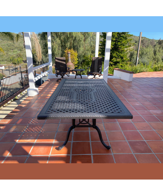 Gensun Grand Terrace 42"W x 86"D x 29"H Rectangle Dining Table 103400C3 - Desert Bronze