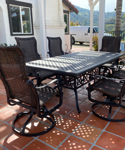 Gensun Grand Terrace 42"W x 86"D x 29"H Rectangle Dining Table 103400C3 - Desert Bronze