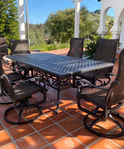 Gensun Grand Terrace 42"W x 86"D x 29"H Rectangle Dining Table 103400C3 - Desert Bronze