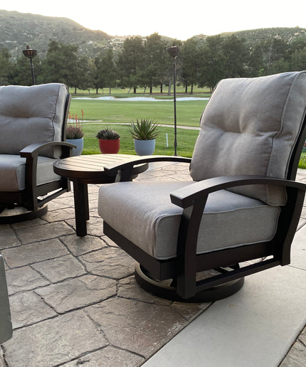 Mallin Georgetown 6-Piece Sofa Set with Firepit - Bronze / Verona Mushroom
