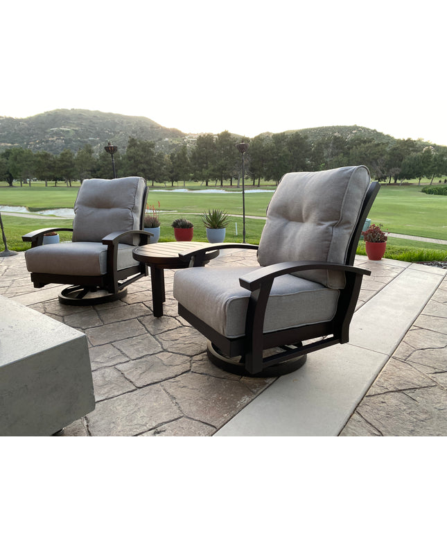 Mallin Georgetown 3-Piece Cushion Bistro Lounge Set - Bronze / Verona Mushroom